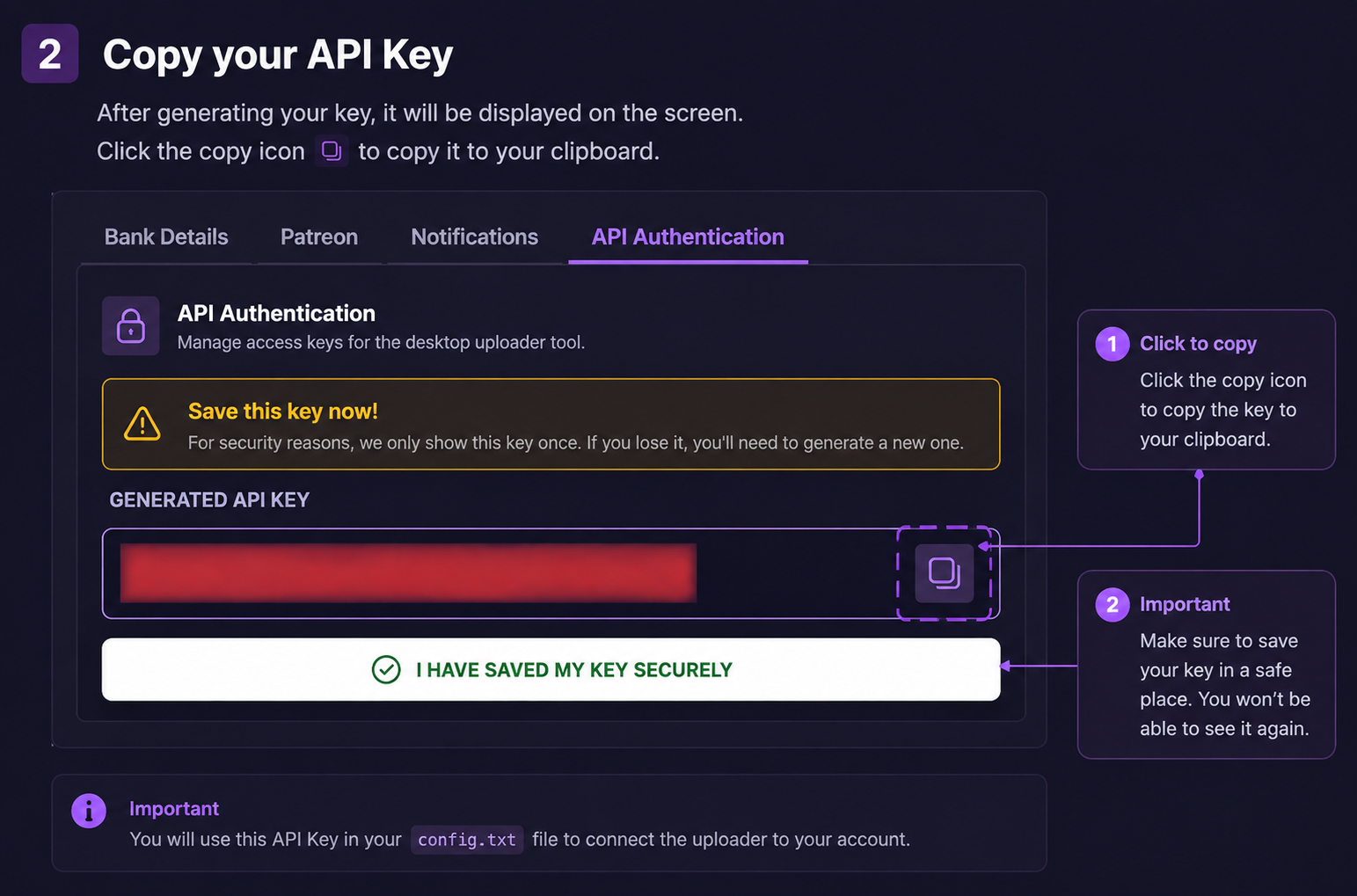 Generated API Key